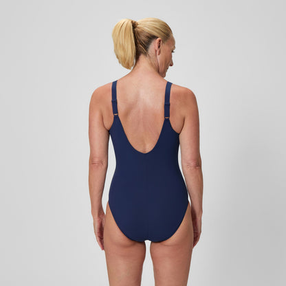 Speedo Shaping AquaNite Solid Swimsuit Navy