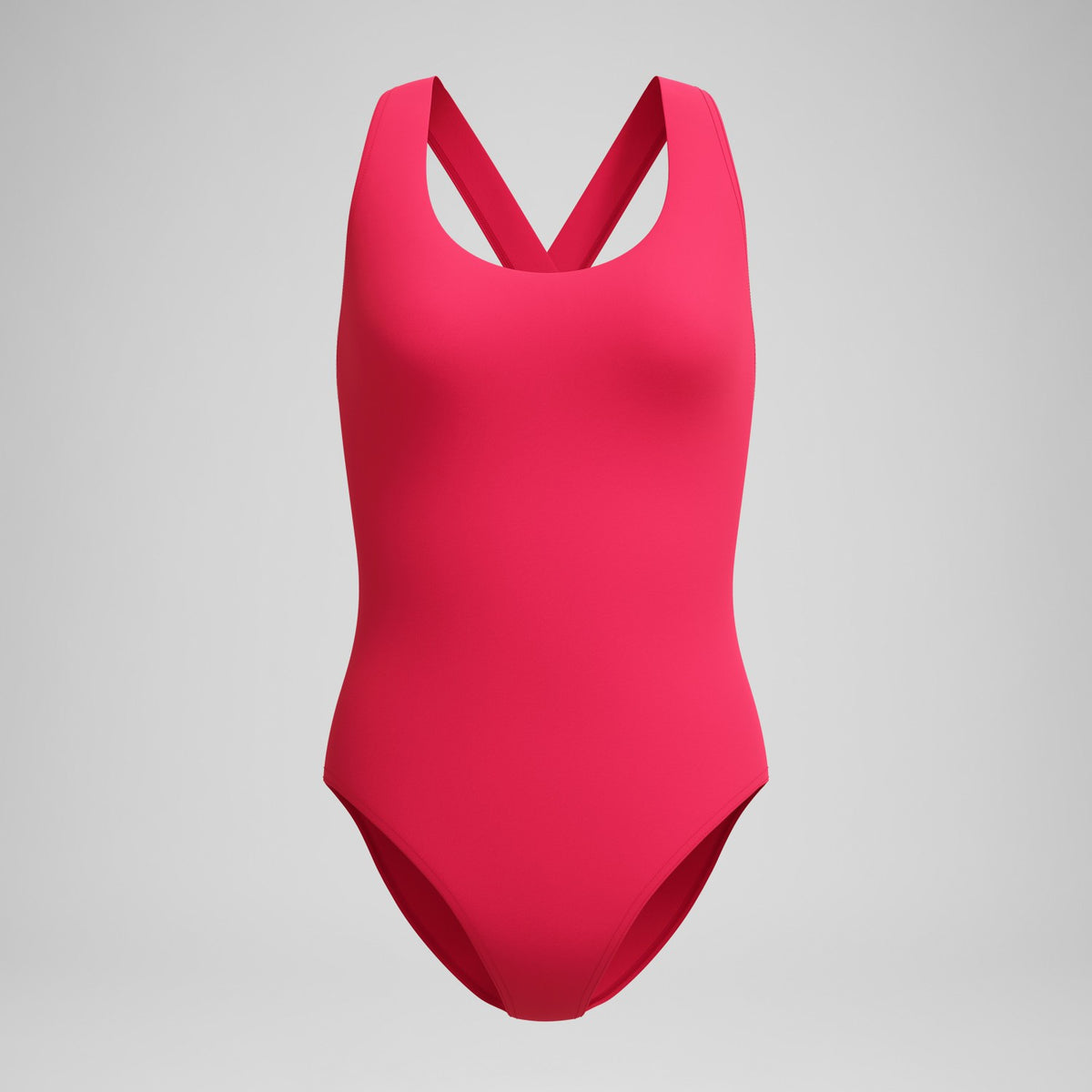 Speedo Solid Scoop Neck Swimsuit Ruby