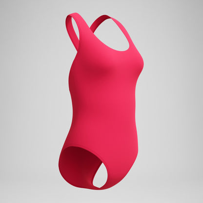 Speedo Solid Scoop Neck Swimsuit Ruby