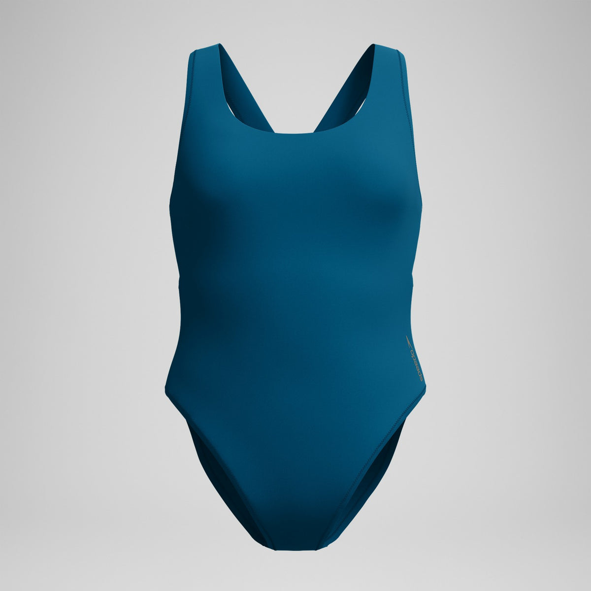 Speedo Solid Scoop Neck Mesh Swimsuit Dark Teal