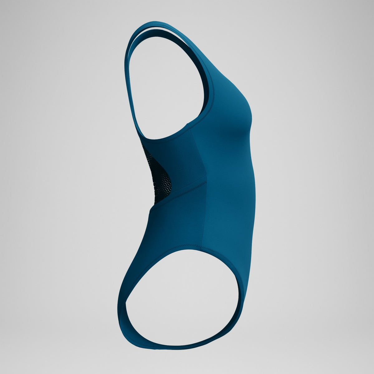 Speedo Solid Scoop Neck Mesh Swimsuit Dark Teal