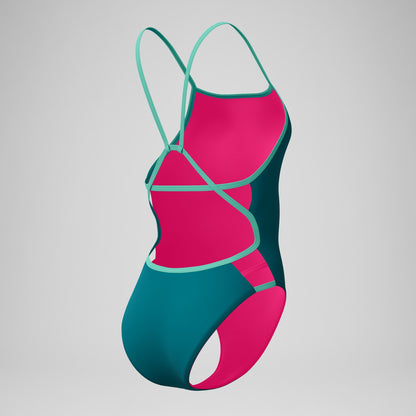 Speedo Club Training Tri Back Swimsuit Teal/Blue