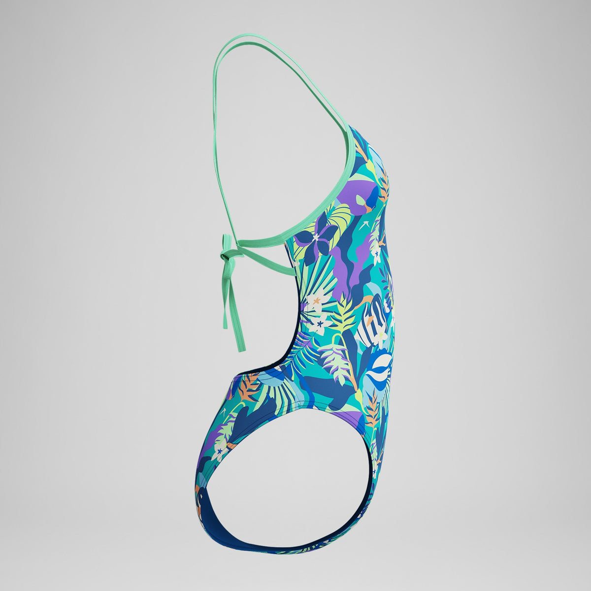 Speedo Club Training Printed Tie Back Swimsuit Green