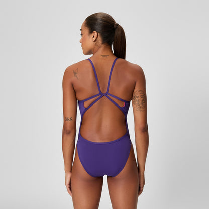 Speedo Club Training Web Back Swimsuit Purple