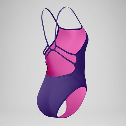 Speedo Club Training Web Back Swimsuit Purple