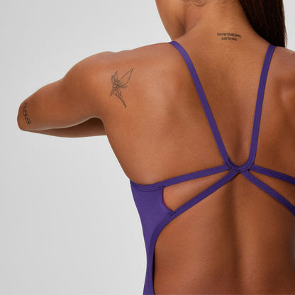 Speedo Club Training Web Back Swimsuit Purple