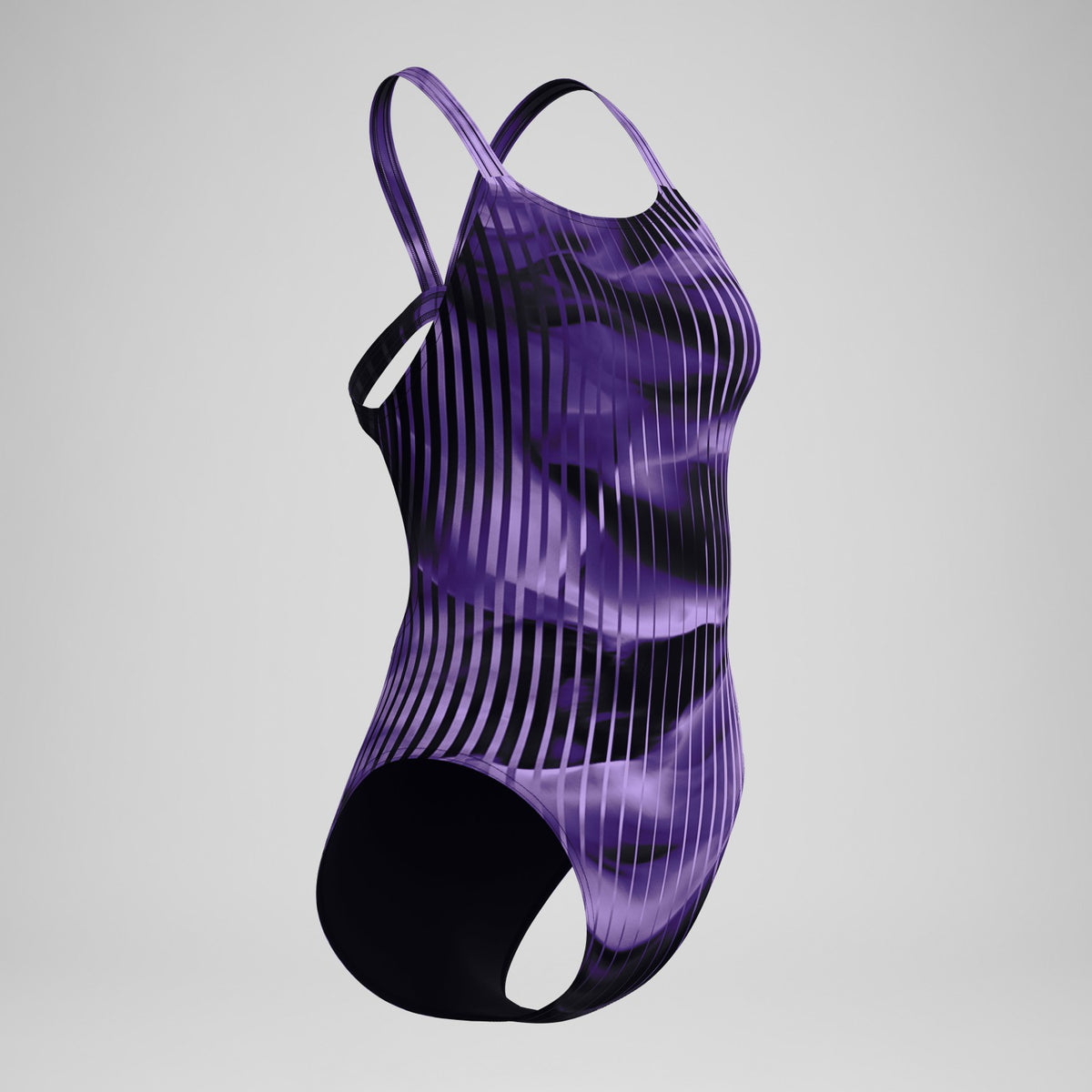 Speedo Club Training Printed Leaderback Swimsuit Purple