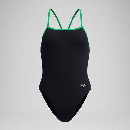 Speedo Club Training Turnback Swimsuit Black/Green