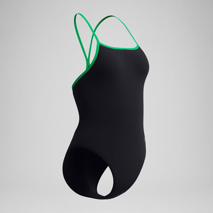 Speedo Club Training Turnback Swimsuit Black/Green