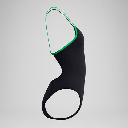 Speedo Club Training Turnback Swimsuit Black/Green