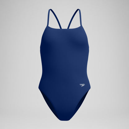 Speedo Club Training Turnback Swimsuit Navy