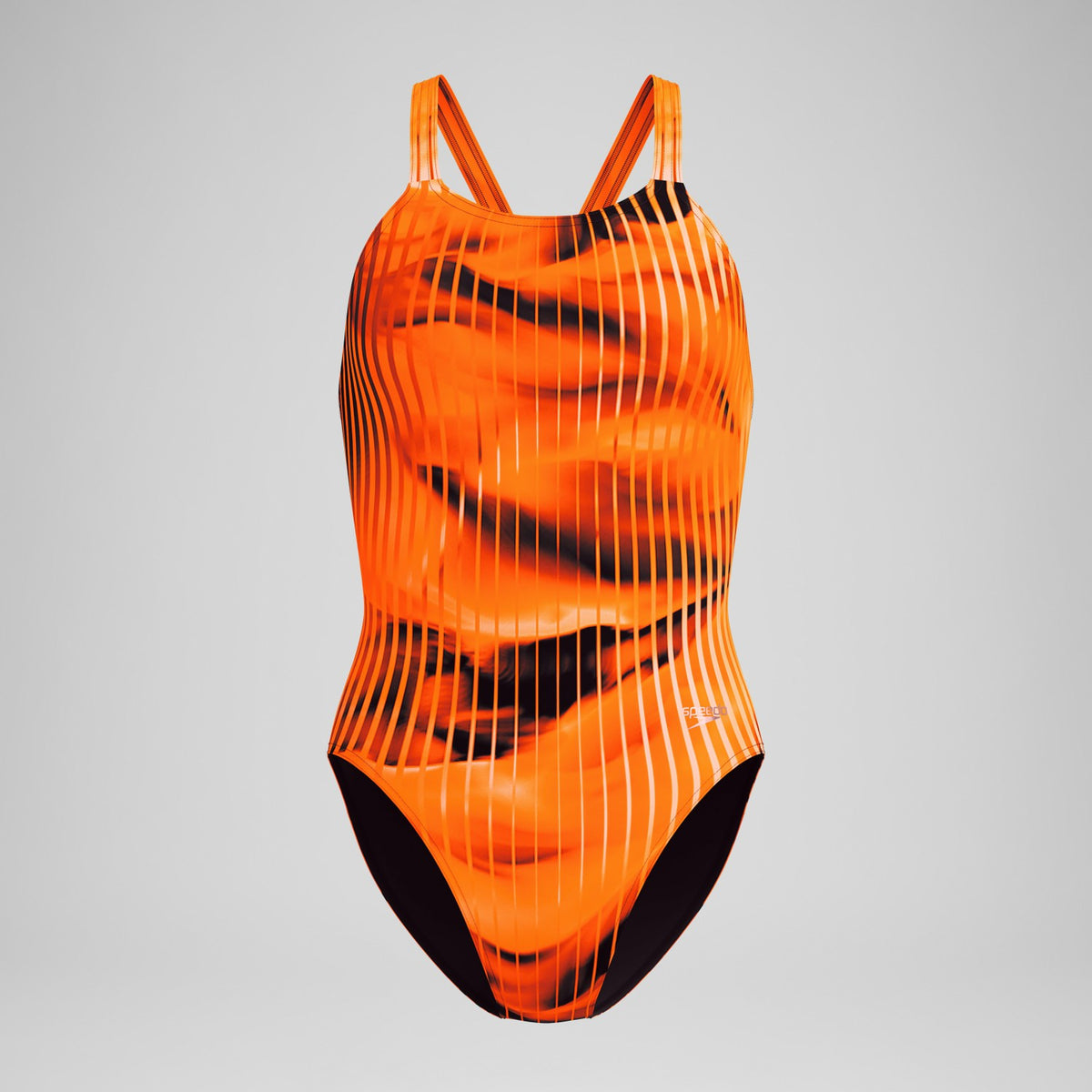Speedo Club Training Printed Leaderback Swimsuit Orange