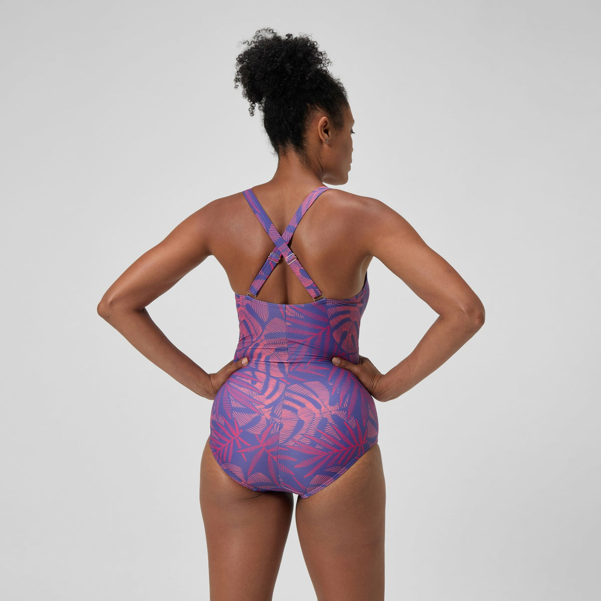 Speedo Shaping V Neck Swimsuit Pink/Orange