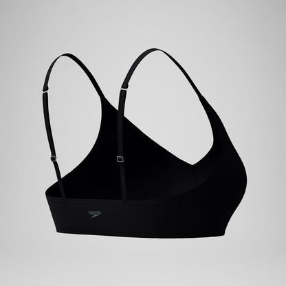 Speedo Solid Triangle Bikini Top Black
