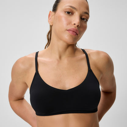 Speedo Solid Triangle Bikini Top Black