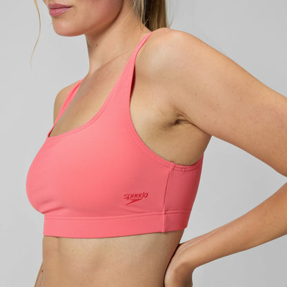 Speedo Textured Deep U-Back Bikini Coral