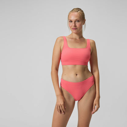 Speedo Textured Deep U-Back Bikini Coral
