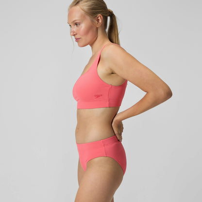 Speedo Textured Deep U-Back Bikini Coral
