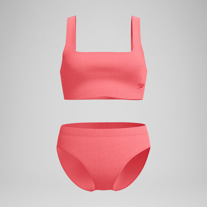 Speedo Textured Deep U-Back Bikini Coral