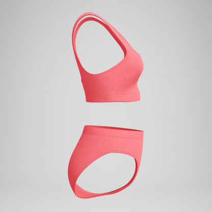Speedo Textured Deep U-Back Bikini Coral
