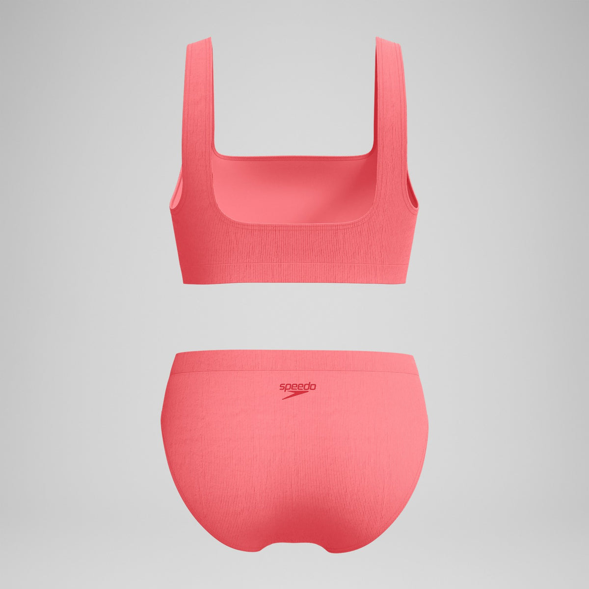 Speedo Textured Deep U-Back Bikini Coral