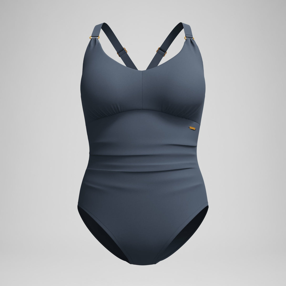 Speedo Shaping V Neck Swimsuit Grey
