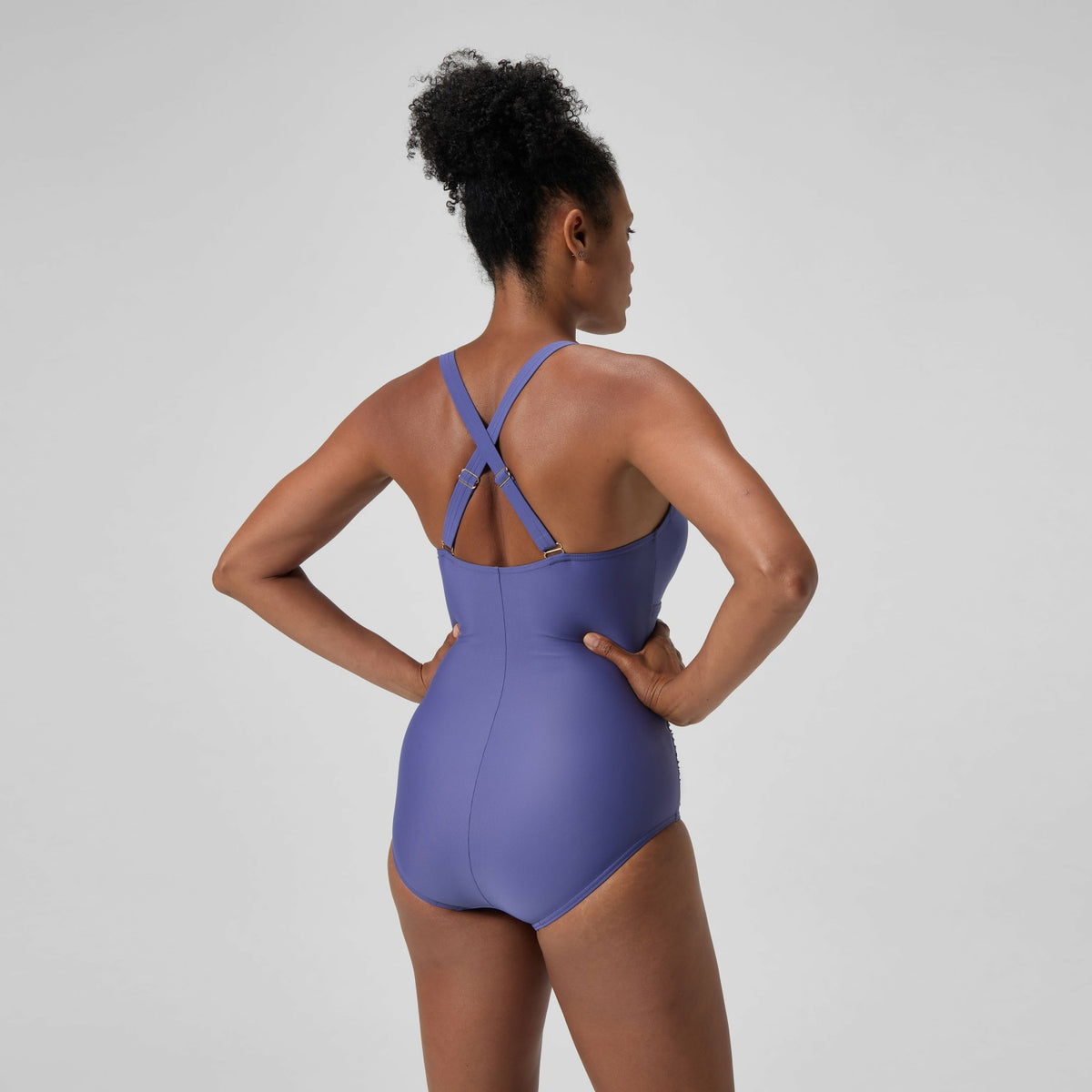 Speedo Shaping V Neck Swimsuit Blue