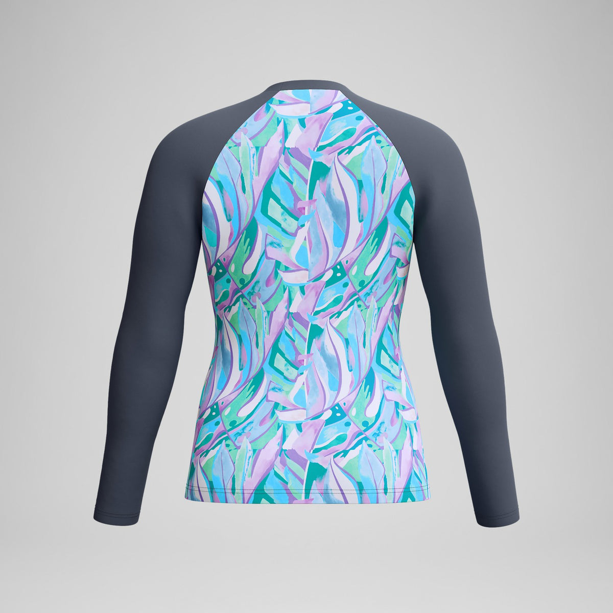 Speedo Printed Long Sleeve Swim Shirt Grey/Green