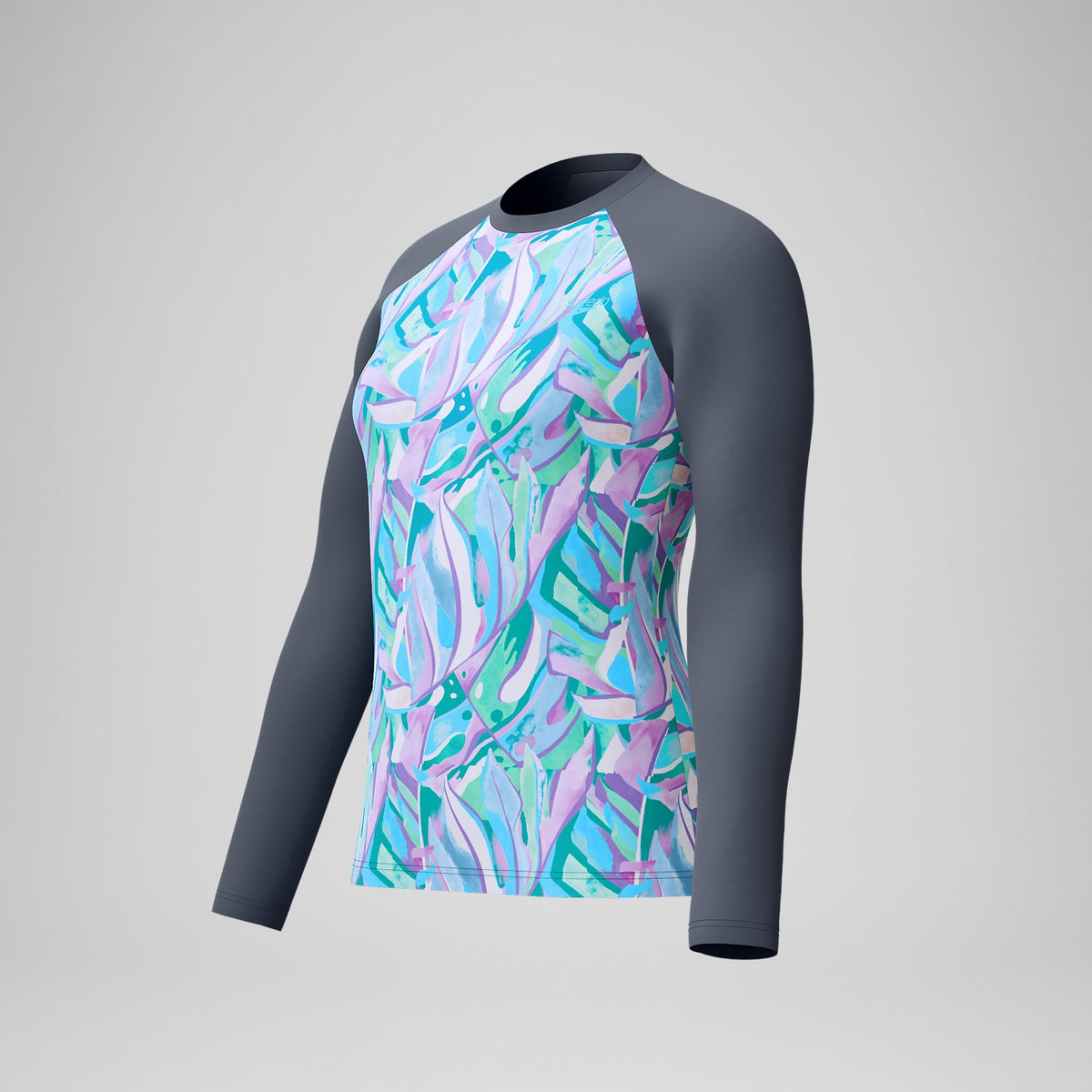 Speedo Printed Long Sleeve Swim Shirt Grey/Green