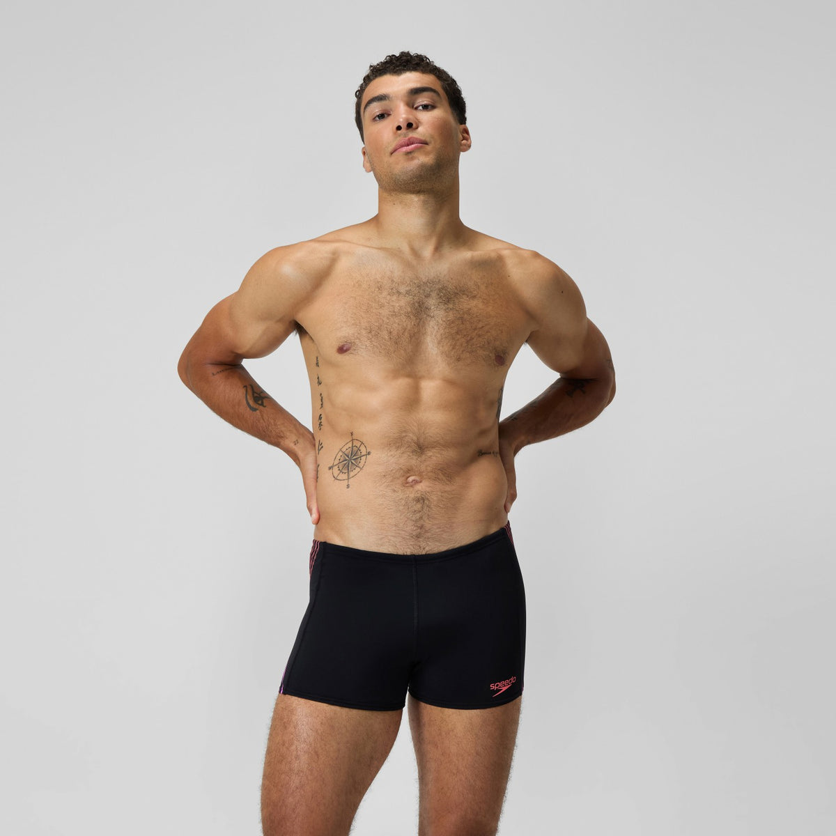 Speedo Tech Panel Aquashorts Black/Coral