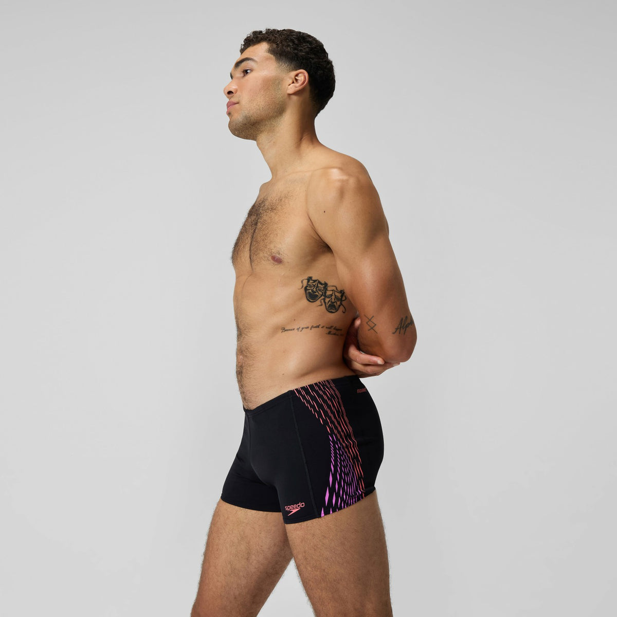Speedo Tech Panel Aquashorts Black/Coral