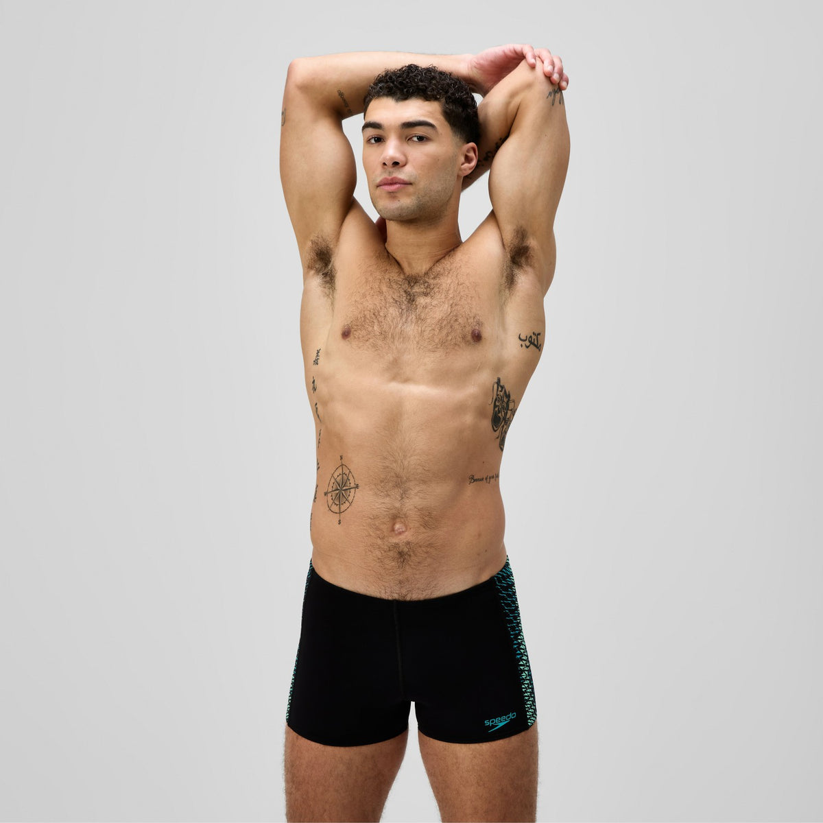 Speedo Endurance+ MAX Tech Panel Aquashorts Black/Turquoise