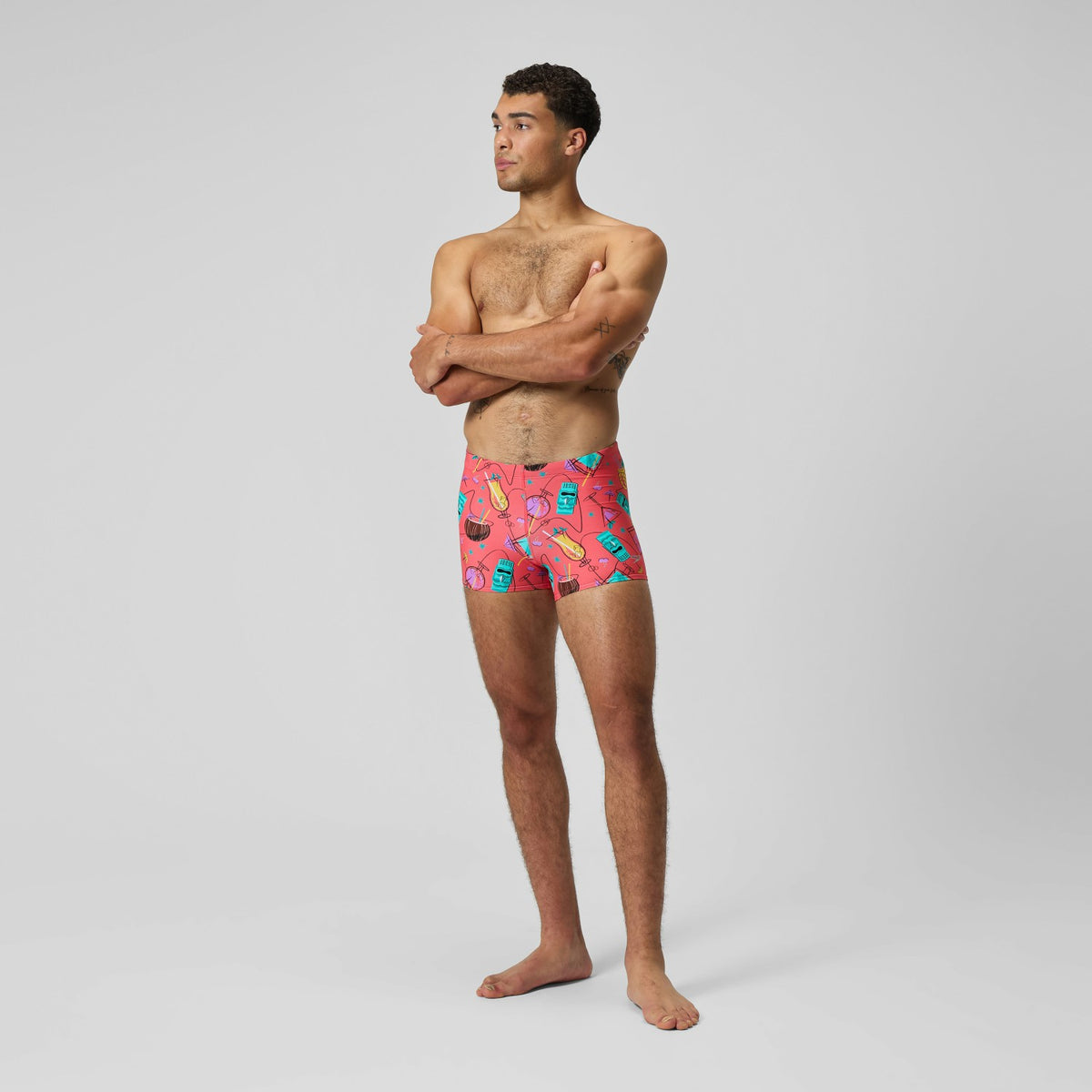 Speedo Print Beachstar Aquashorts Leg Pink