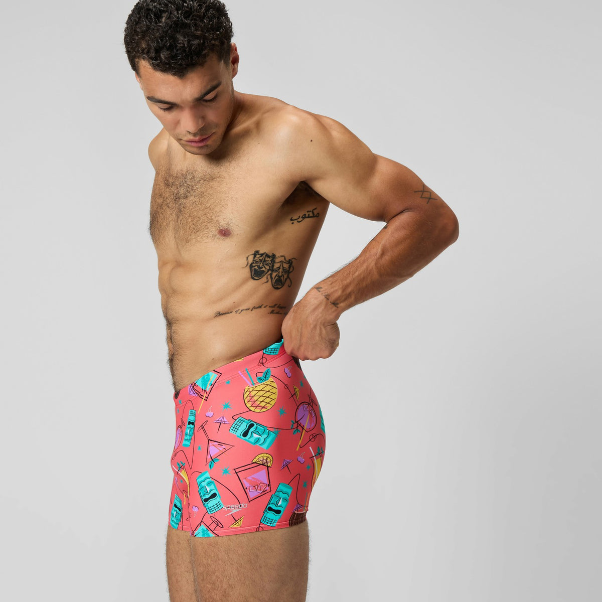 Speedo Print Beachstar Aquashorts Leg Pink