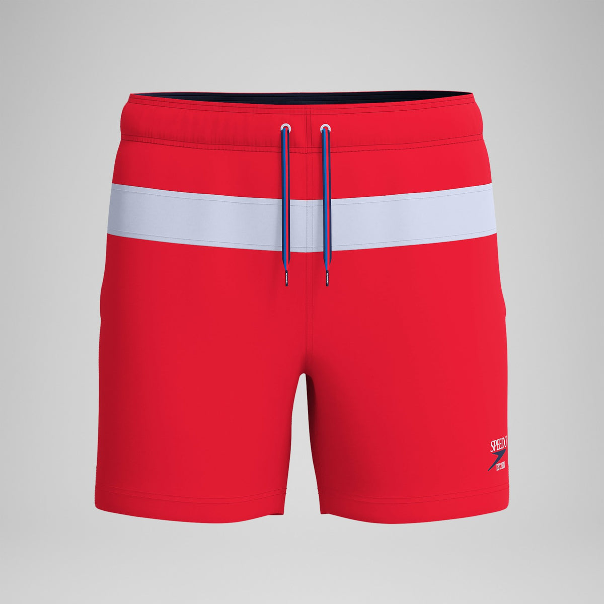 Speedo Jetstream Striped Colourblock Swim Shorts Red/White