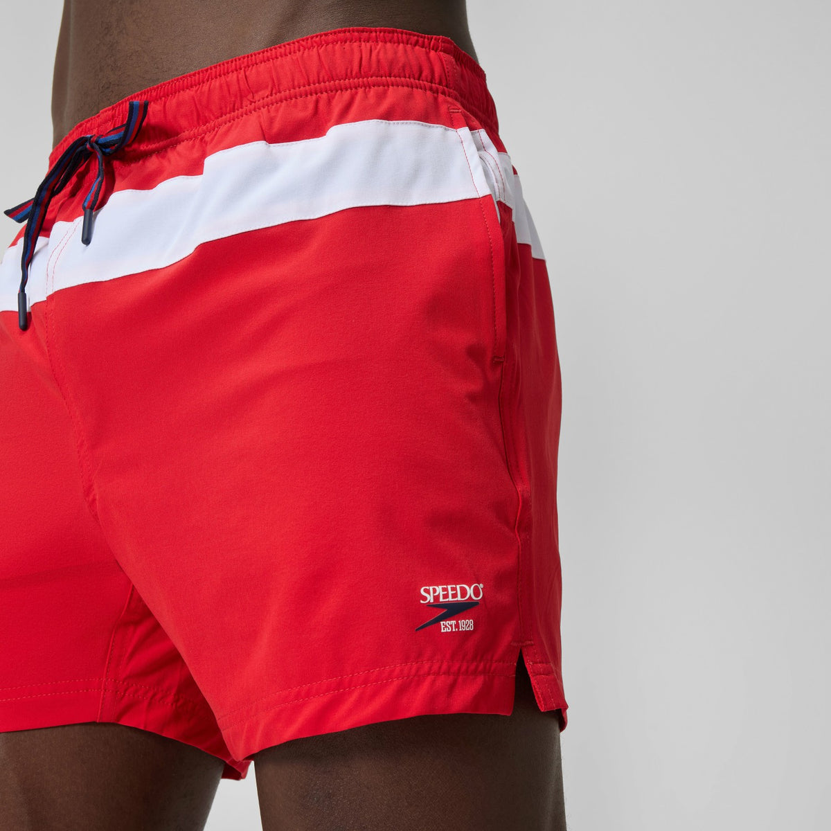 Speedo Jetstream Striped Colourblock Swim Shorts Red/White