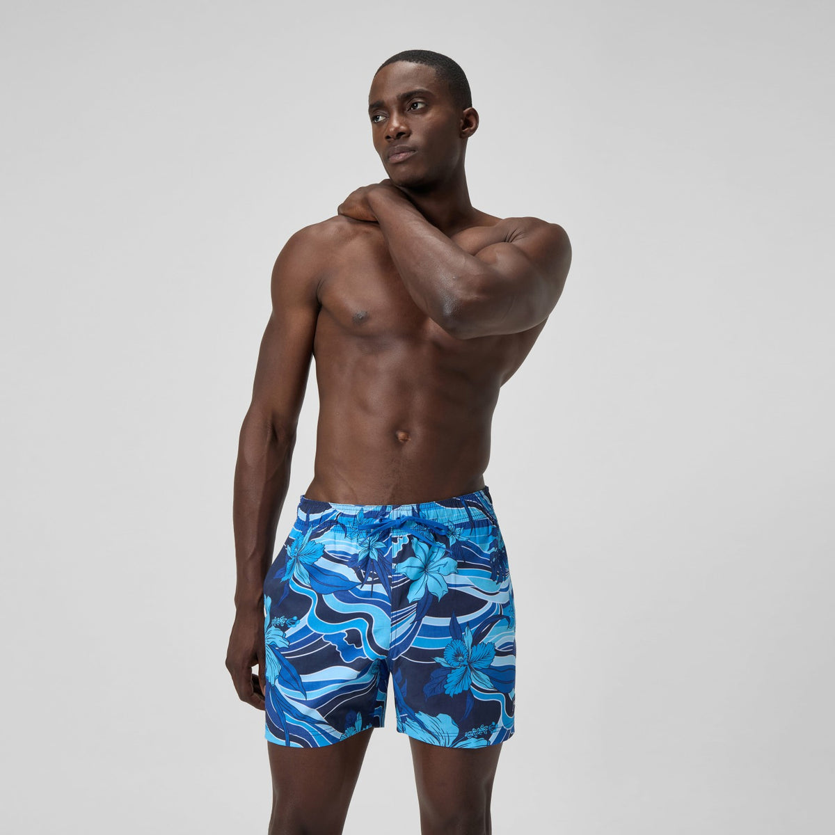 Speedo Print Rondo Edge Volley Swim Shorts Navy