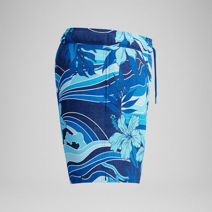 Speedo Print Rondo Edge Volley Swim Shorts Navy