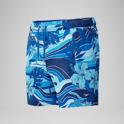Speedo Print Rondo Edge Volley Swim Shorts Navy