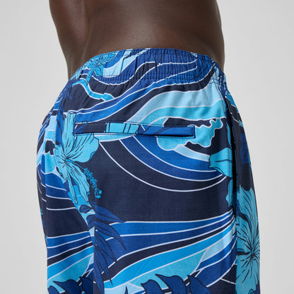 Speedo Print Rondo Edge Volley Swim Shorts Navy