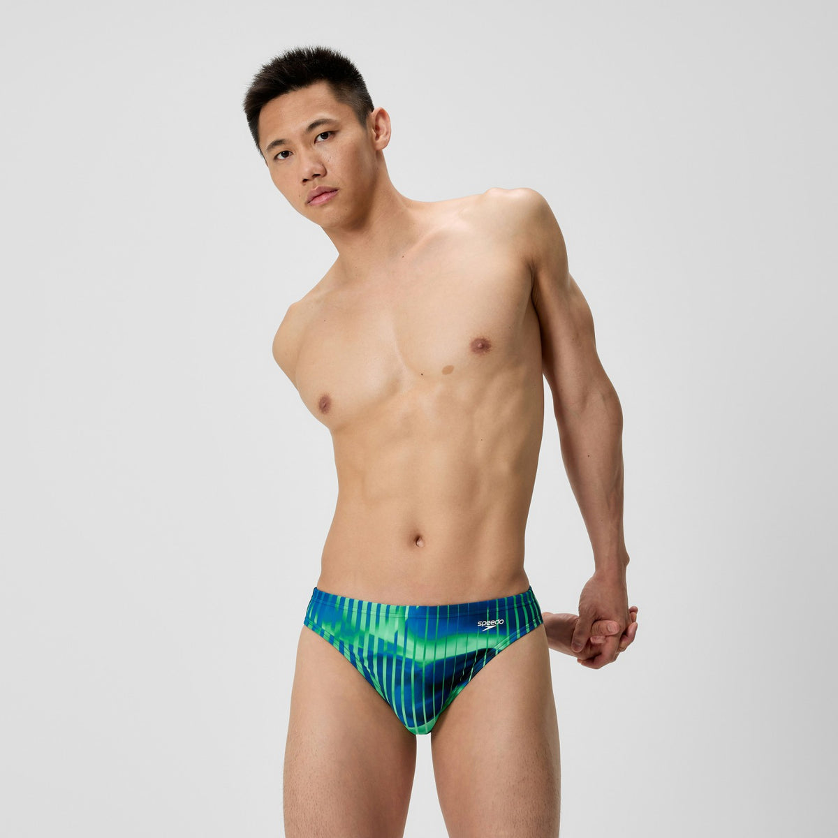 Speedo Club Training Printed Brief Blue/Green
