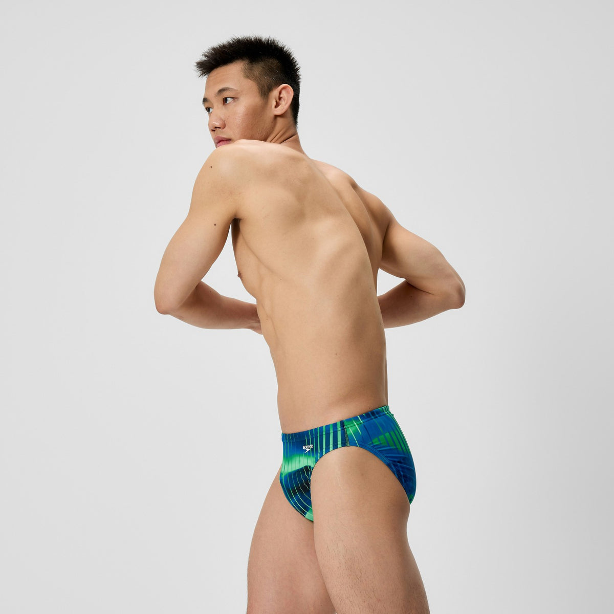 Speedo Club Training Printed Brief Blue/Green