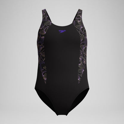 Speedo Girls Hyperboom Splice Muscleback Swimsuit Black/Peach