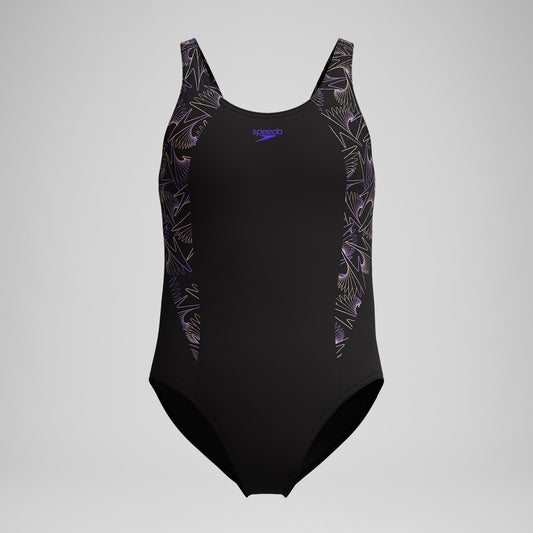Speedo Girls Hyperboom Splice Muscleback Swimsuit Black/Peach