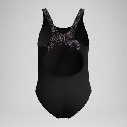 Speedo Girls Hyperboom Splice Muscleback Swimsuit Black/Peach