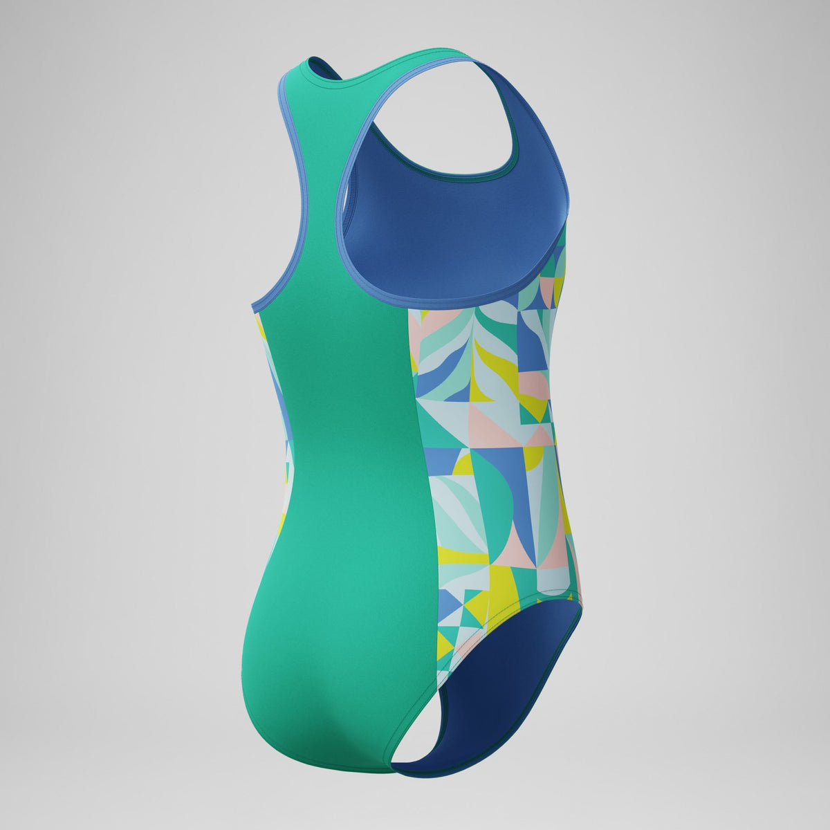 Speedo Girls Printed Racerback Swimsuit Green