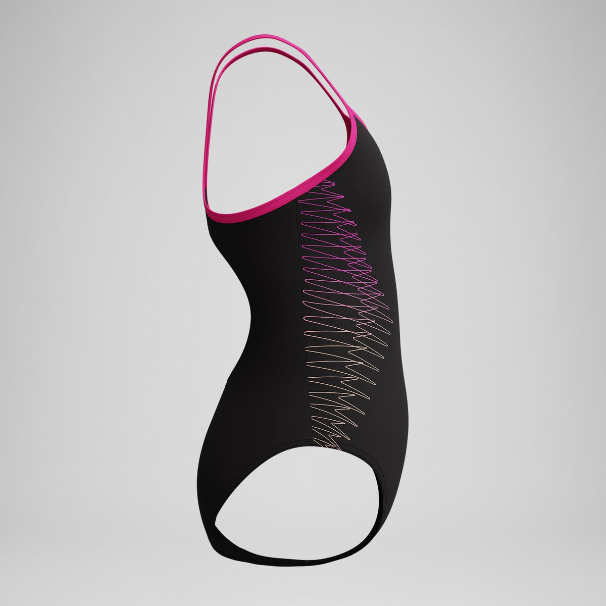 Speedo Girls Plastisol Placement Thinstrap Swimsuit Black/Pink