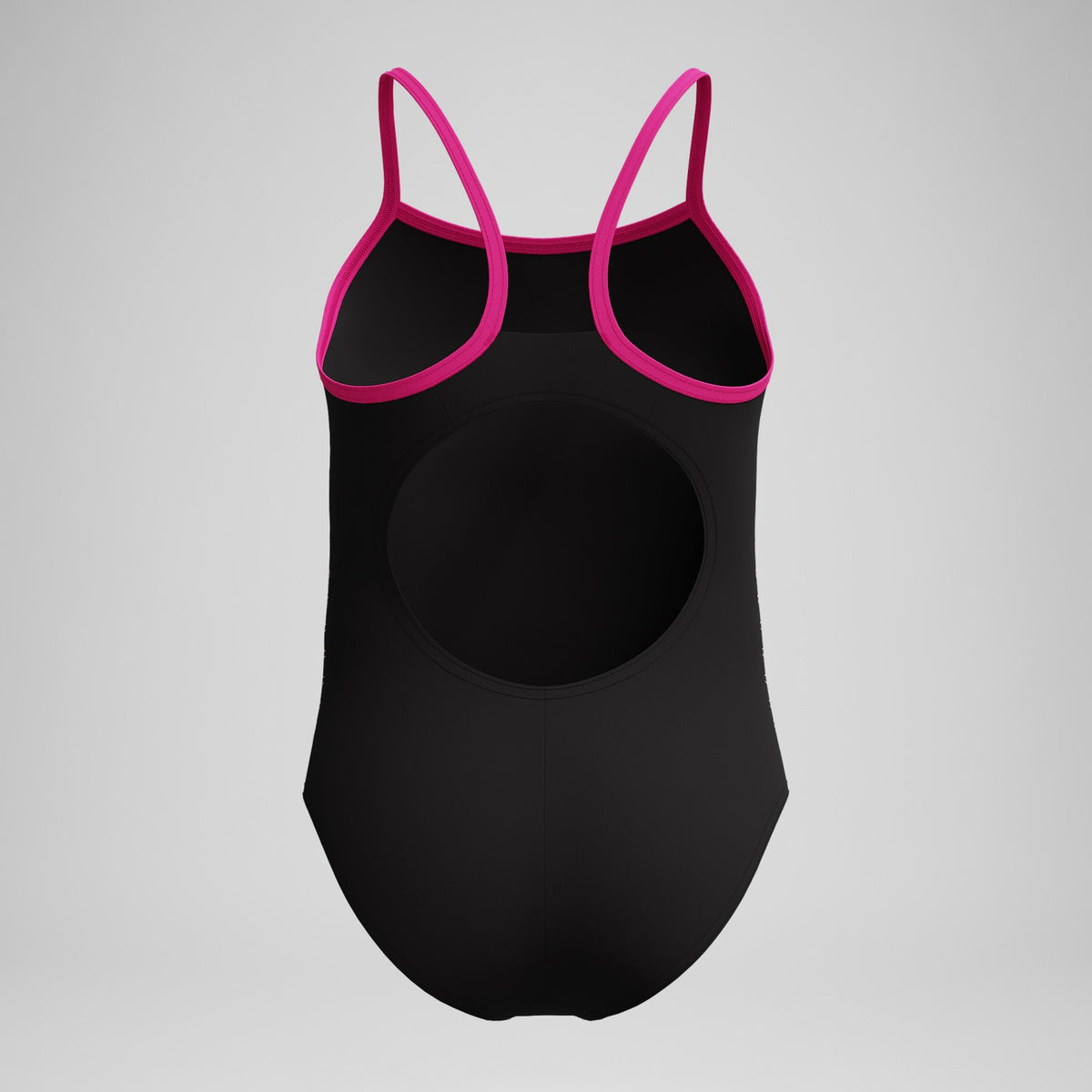 Speedo Girls Plastisol Placement Thinstrap Swimsuit Black/Pink
