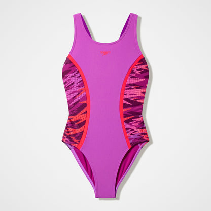 Speedo Girls Hyperboom Splice Muscleback Swimsuit Pink
