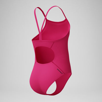 Speedo Girls Endurance+ Logo Thinstrap Swimsuit Pink